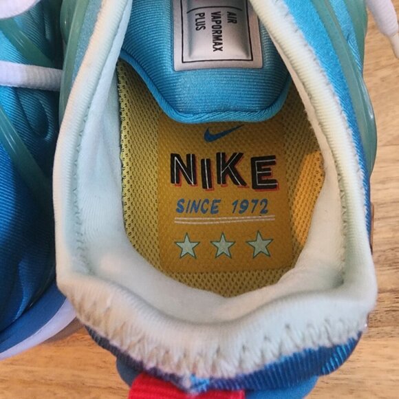 Nike Air Vapormax Plus Blue Green White Sneaker Shoes Womens Sz 8 | DQ7651-300 - Picture 9 of 13